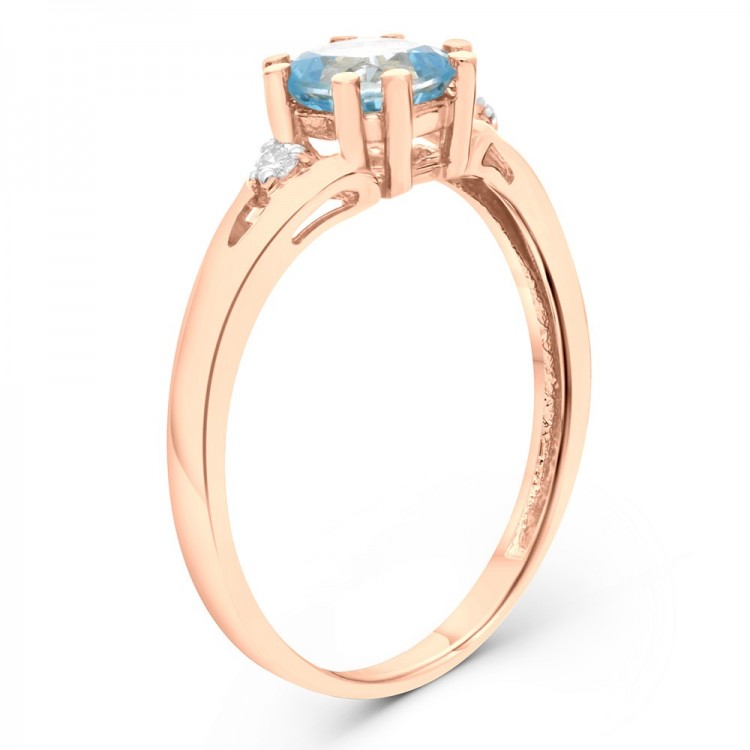 Pierścionek z diamentami i topazem