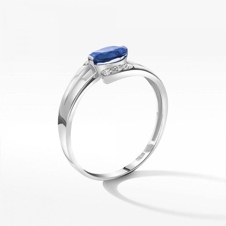 Złoty pierścionek zaręczynowy z tanzanitem