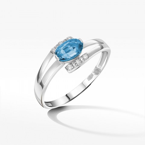 Złoty pierścionek z topazem