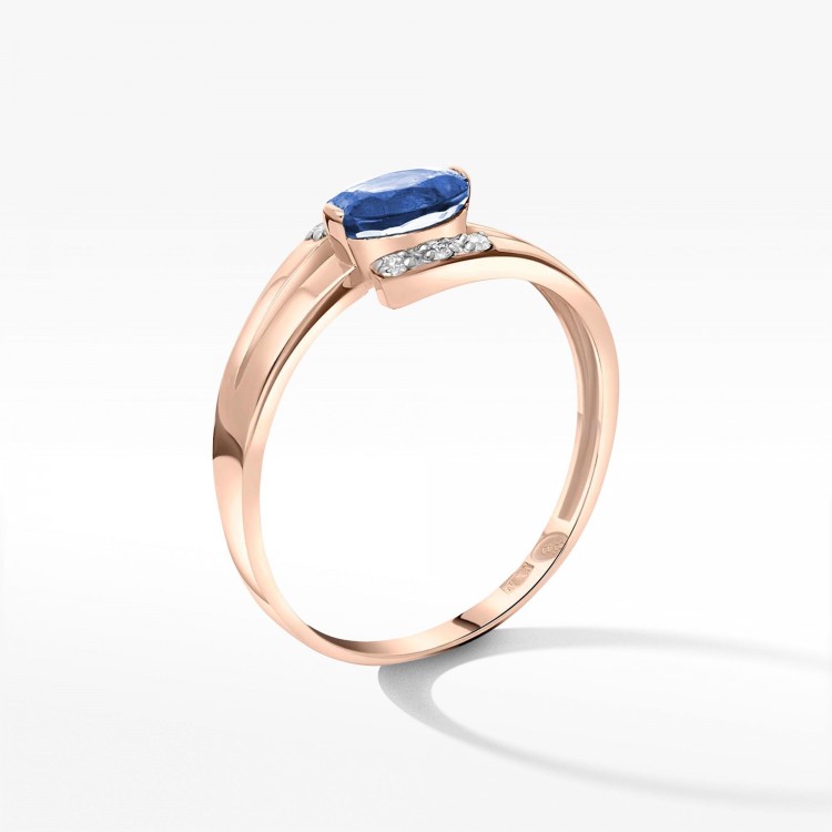 Złoty pierścionek zaręczynowy z tanzanitem