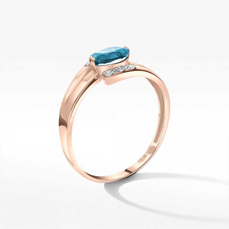 Złoty pierścionek z topazem