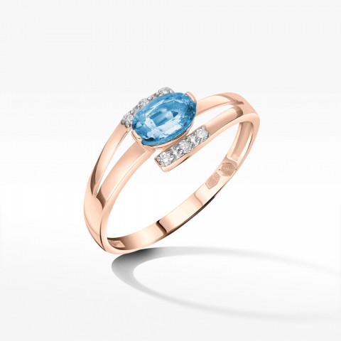 Złoty pierścionek z topazem