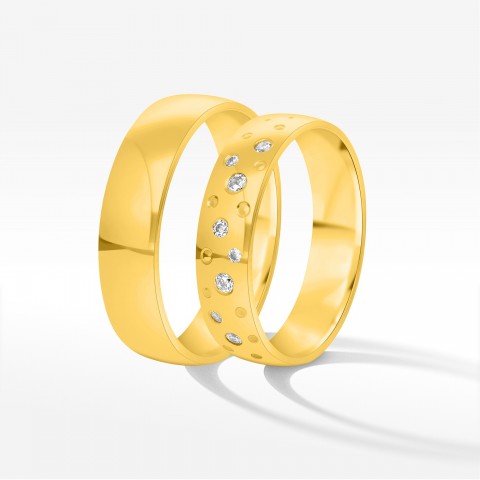 Obrączki ślubne z żółtego złota 5.5mm półokrągłe