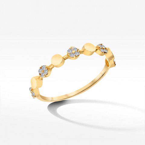 Fantazyjny pierścionek ze złota z cyrkoniami