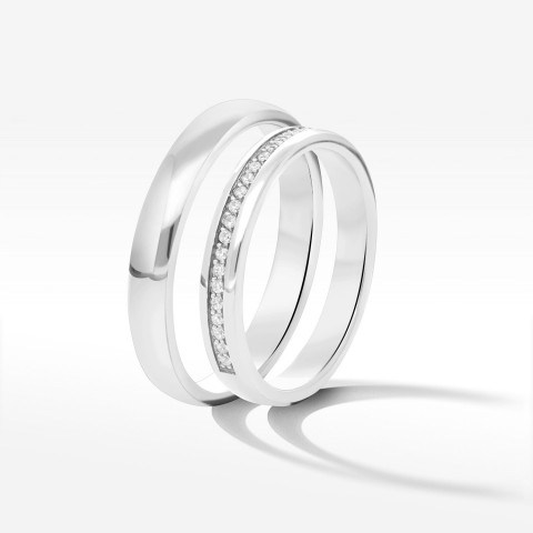 Obrączki ślubne z białego złota 3.3mm półokrągłe