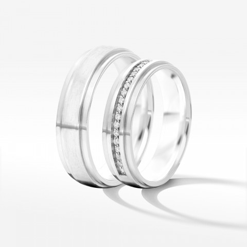 Obrączki ślubne z białego złota 5mm półokrągłe