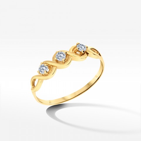 Pierścionek ze złota z cyrkoniami