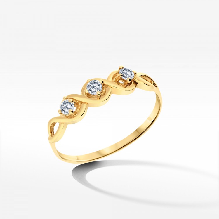 Pierścionek ze złota z cyrkoniami