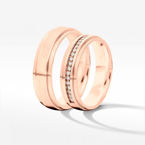 Obrączki ślubne z różowego złota 5mm półokrągłe