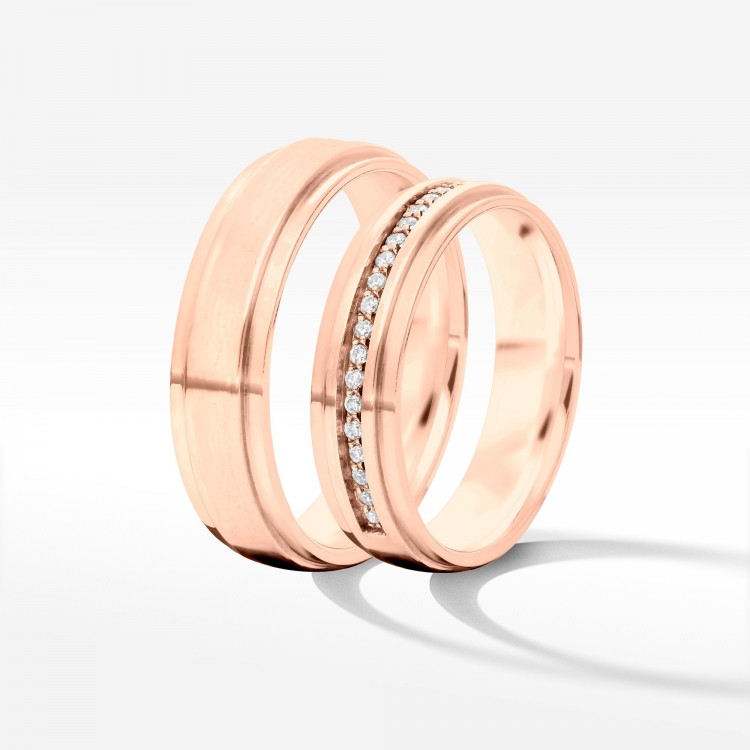 Obrączki ślubne z różowego złota 5mm półokrągłe