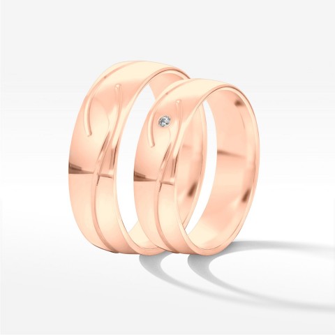 Obrączki ślubne z różowego złota 5.5mm półokrągłe