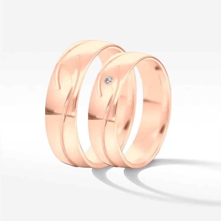 Obrączki ślubne z różowego złota 5.5mm półokrągłe