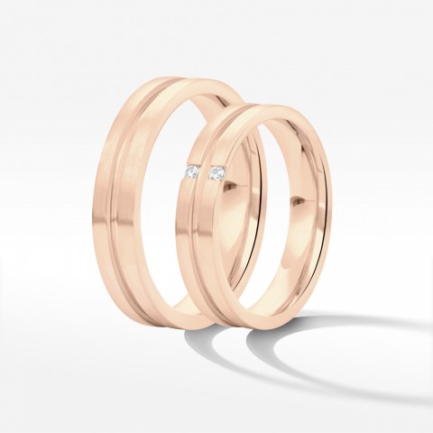 Obrączki ślubne z różowego złota 4mm płaskie