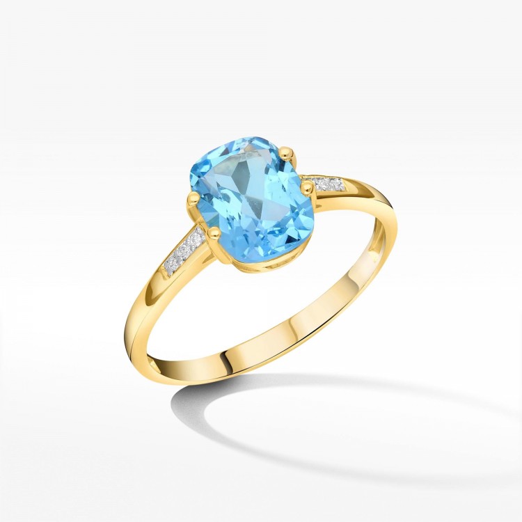 Pierścionek z topazem i diamentami