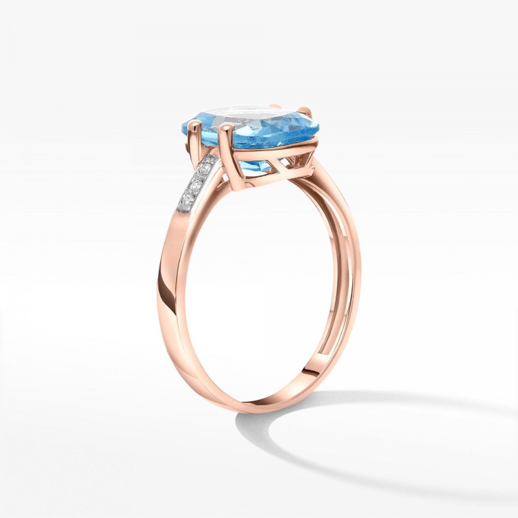 Pierścionek z topazem i diamentami