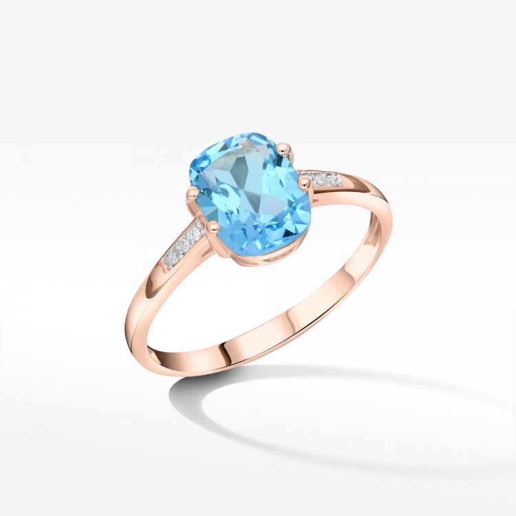 Pierścionek z topazem i diamentami