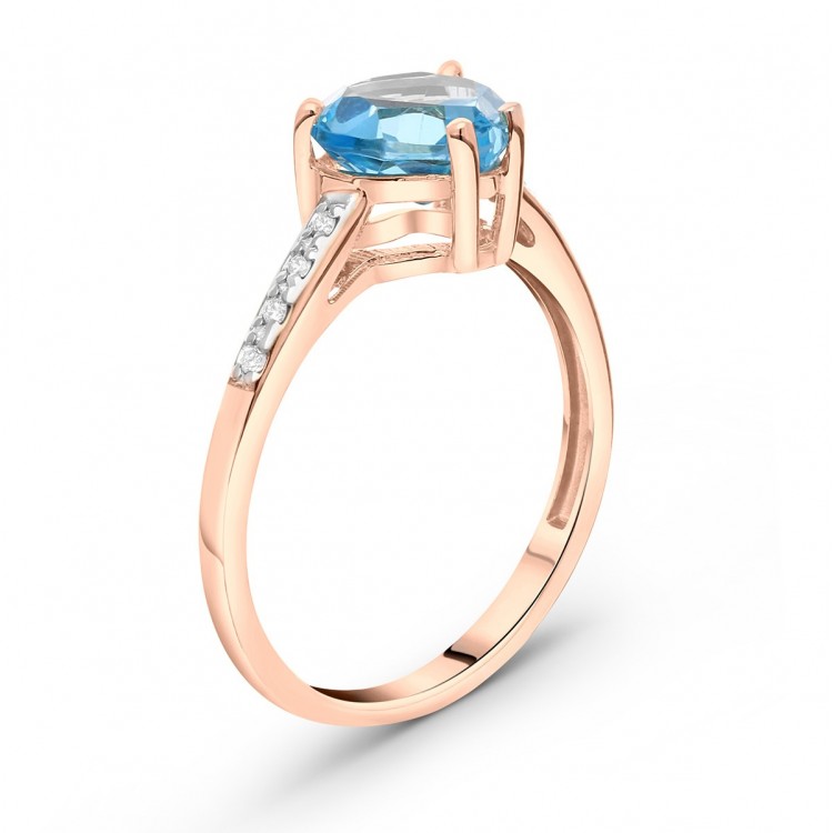 Pierścionek z topazem w kształcie serca