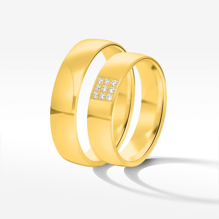 Obrączki ślubne z żółtego złota 5mm półokrągłe