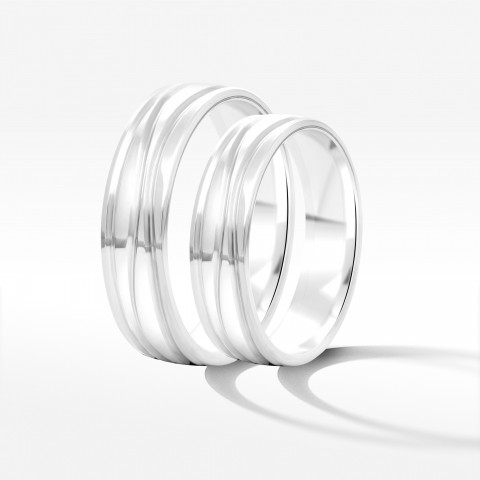 Obrączki ślubne z białego złota 5mm półokrągłe