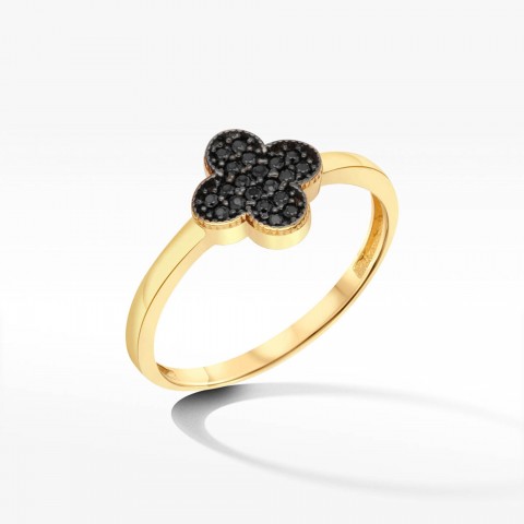 Złoty pierścionek  z cyrkoniami