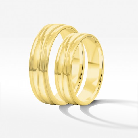 Obrączki ślubne z żółtego złota 5mm półokrągłe