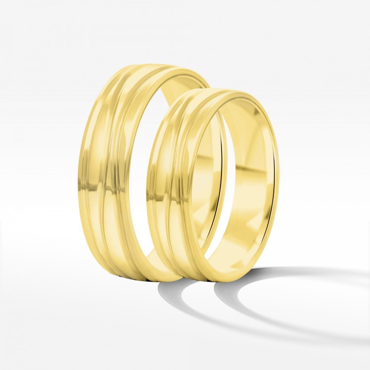 Obrączki ślubne z żółtego złota 5mm półokrągłe