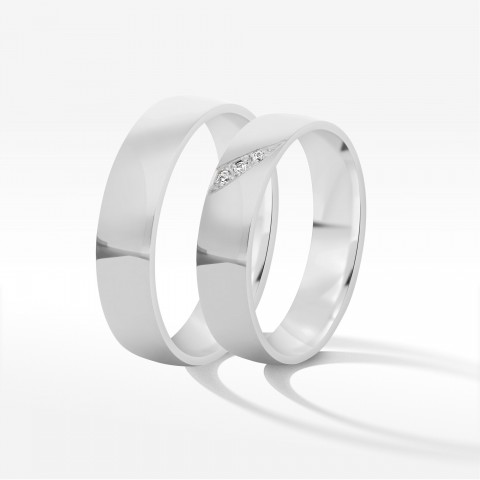 Obrączki ślubne z białego złota 5,5mm półokrągłe