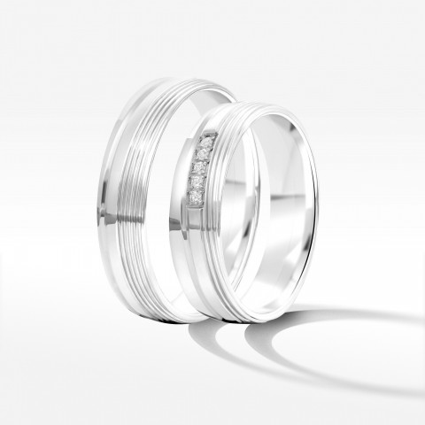 Obrączki ślubne z białego złota 5mm półokrągłe