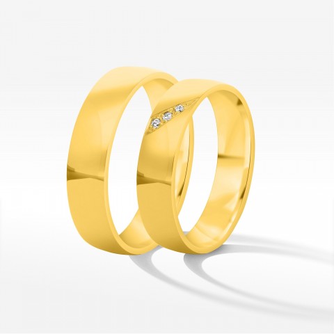 Obrączki ślubne z żółtego złota 5,5mm półokrągłe