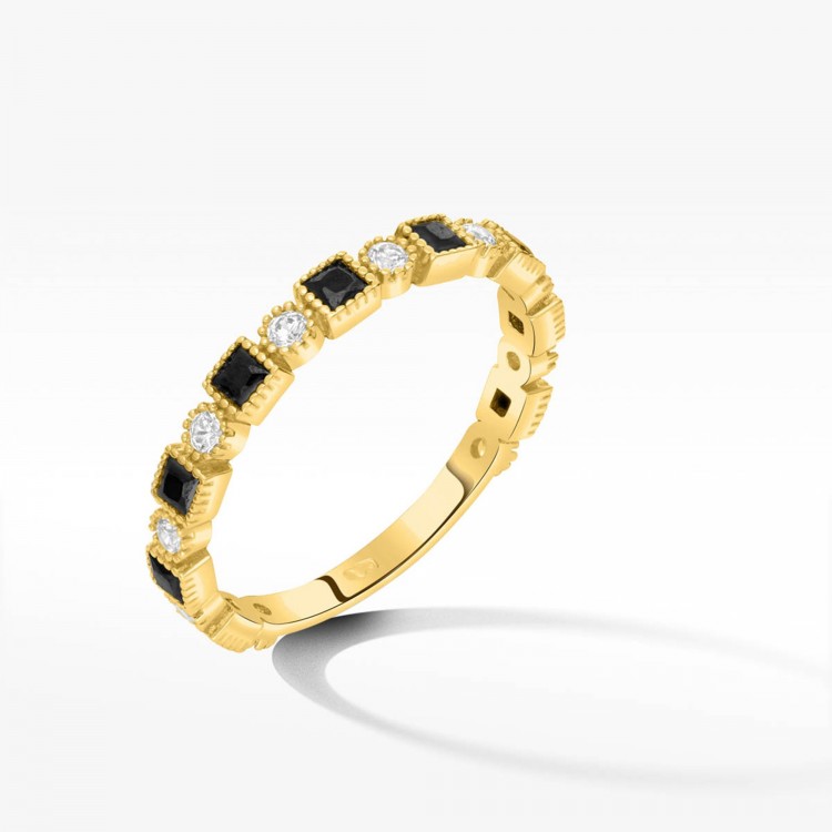 Złoty pierścionek z cyrkoniami