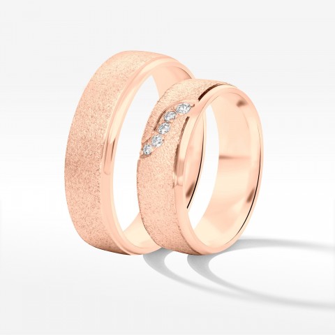 Obrączki ślubne z różowego złota 6mm półokrągłe