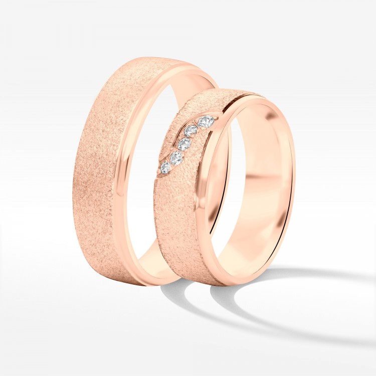 Obrączki ślubne z różowego złota 6mm półokrągłe