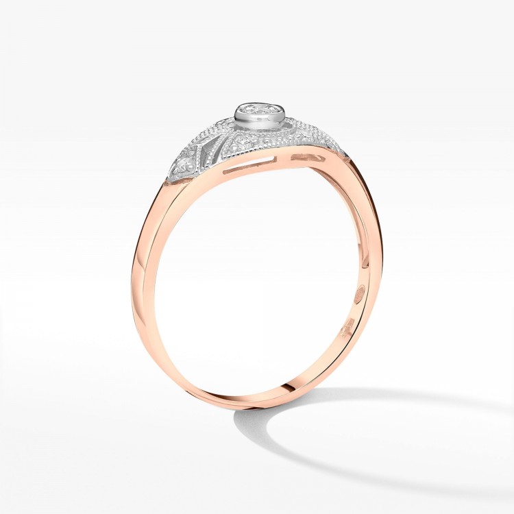 Spektakularny złoty pierścionek z diamentami