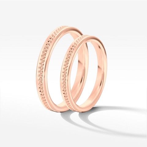 Obrączki ślubne z różowego złota 2.5mm płaskie