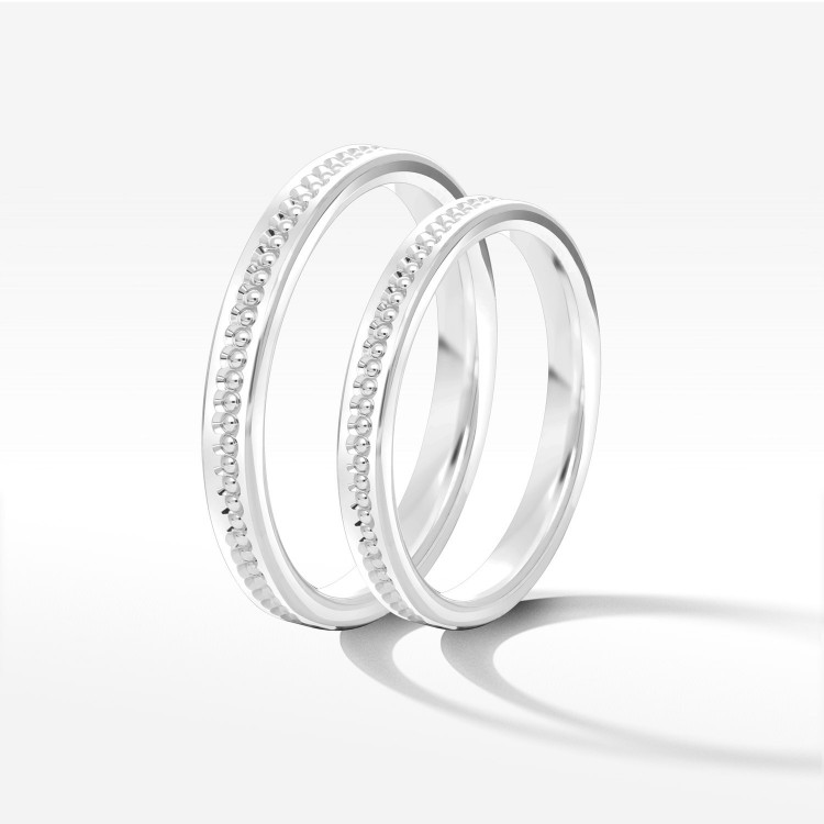 Obrączki ślubne z białego złota 2.5mm płaskie
