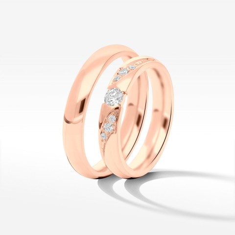 Obrączki ślubne z różowego złota 4mm półokrągłe