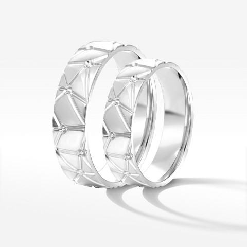 Obrączki ślubne z białego złota 5mm półokrągłe