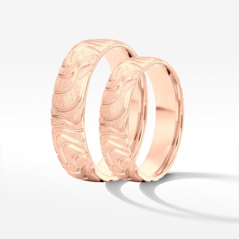 Obrączki ślubne z różowego złota 5mm półokrągłe