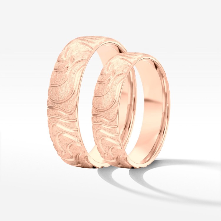 Obrączki ślubne z różowego złota 5mm półokrągłe