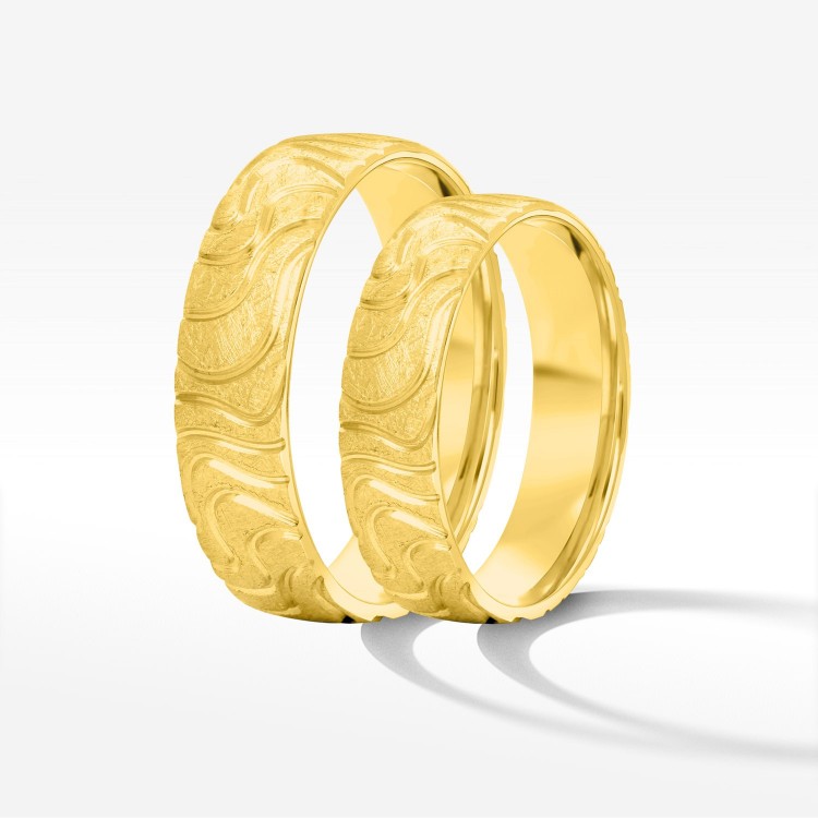 Obrączki ślubne z żółtego złota 5mm półokrągłe