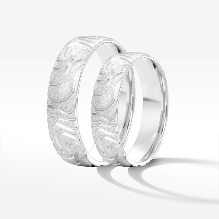 Obrączki ślubne z białego złota 5mm półokrągłe