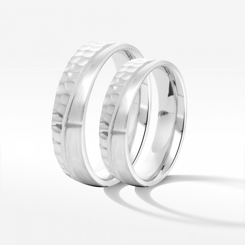 Obrączki ślubne z białego złota 5mm półokrągłe