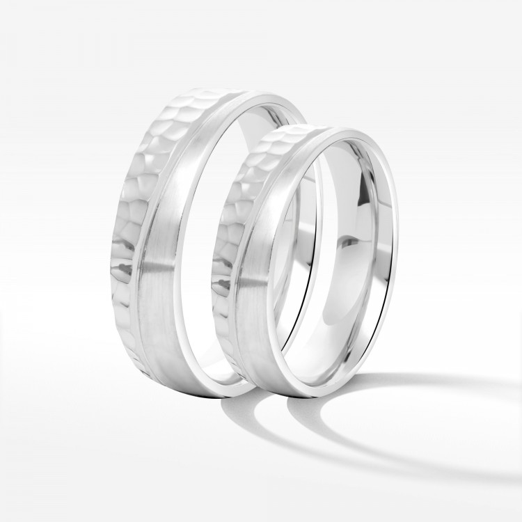 Obrączki ślubne z białego złota 5mm półokrągłe