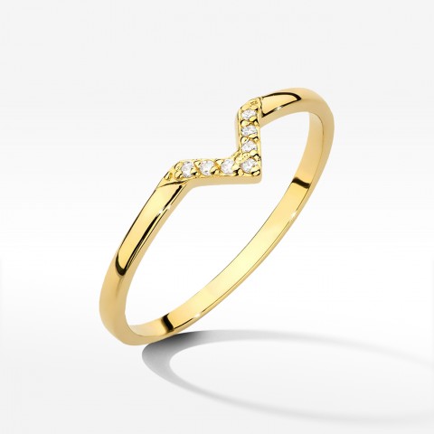 Pierścionek z diamentami z żółtego złota