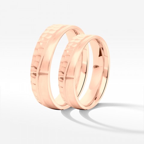 Obrączki ślubne z różowego złota 5mm półokrągłe