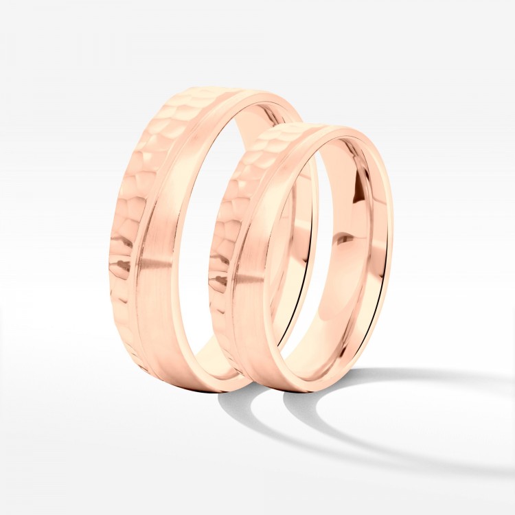 Obrączki ślubne z różowego złota 5mm półokrągłe