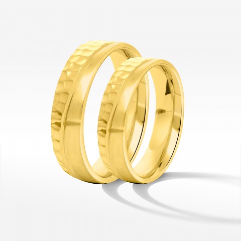 Obrączki ślubne z żółtego złota 5mm półokrągłe