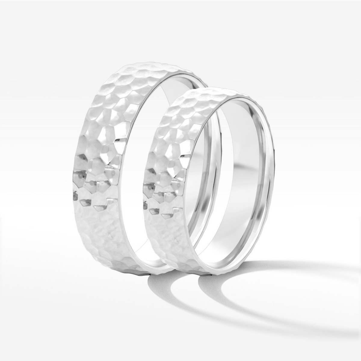 Obrączki ślubne z białego złota 5mm półokrągłe