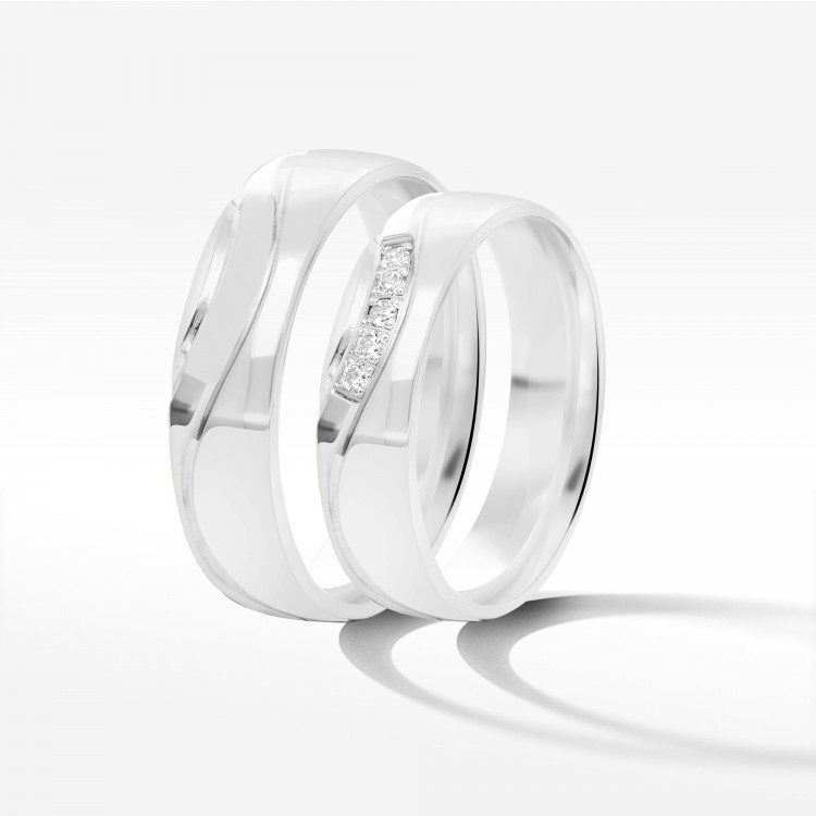 Obrączki ślubne z białego złota 5mm półokrągłe