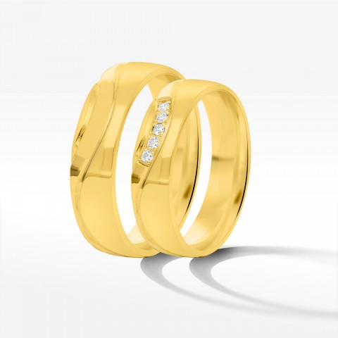 Obrączki ślubne z żółtego złota 5mm półokrągłe